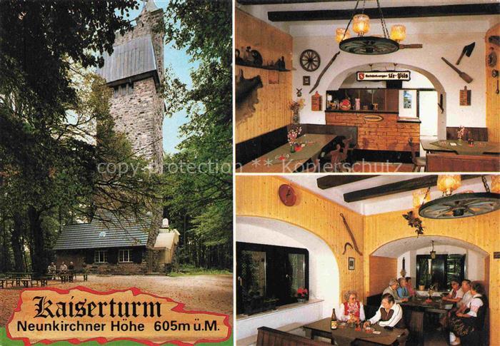 Neunkirchen Odenwald Gaststaette im Kaiserturm Gastraeume Neunkirchner Hoehe