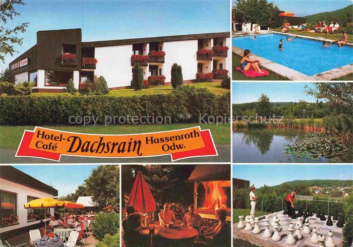 Hassenroth Hoechst  Odenwald Hotel Cafe Dachsrain Freibad Gondelteich Terrasse G