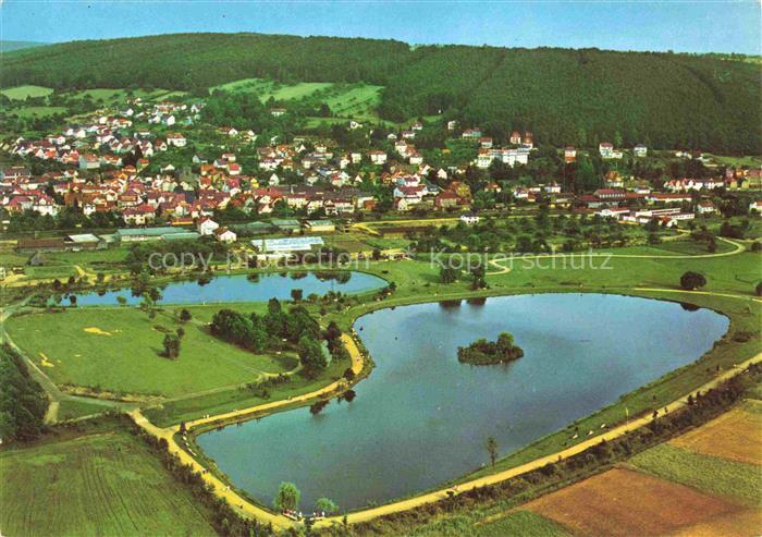 Bad Koenig Odenwald Hessen Fliegeraufnahme mit Teichen