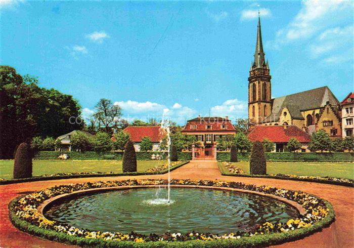 DARMSTADT Hessen Prinz Georg Garten Porzellanschloesschen und Elisabethen Kirche