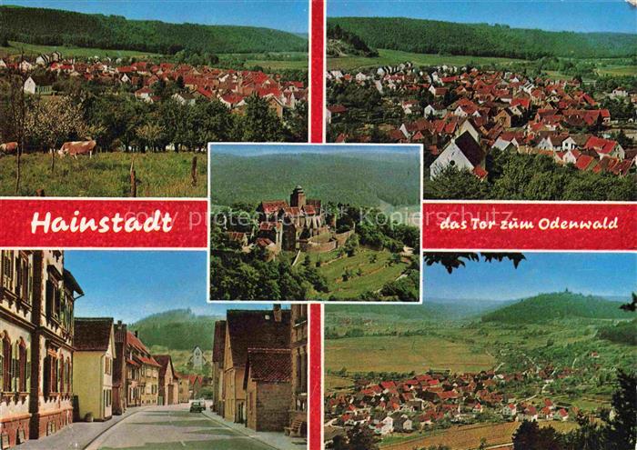 Hainstadt Breuberg Erbach Odenwald Hessen Panorama Gasthaus zum Loewen Schloss O