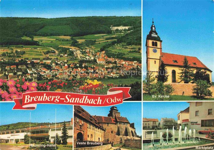 Sandbach  Odenwald Breuberg Hessen Fliegeraufnahme Ev Kirche Muemling Halle Vest