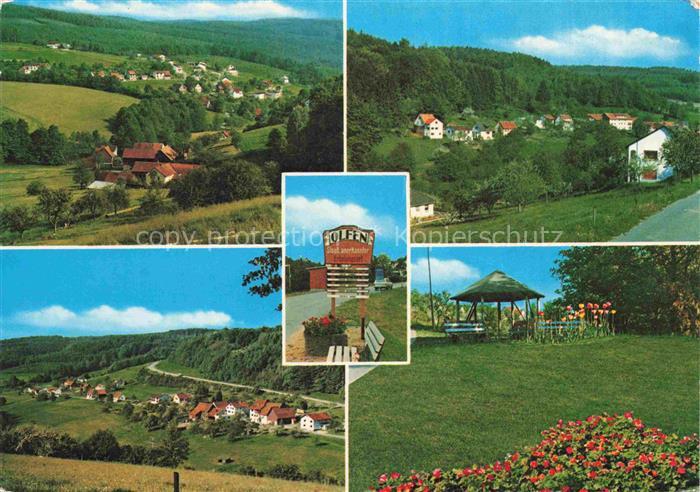 Olfen Odenwald Panorama Ortsschild Pavillon