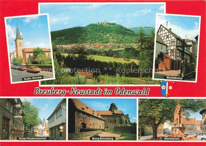 Neustadt Odenwald Kath Kirche Burg Breubeg Marktkreuz Hotel Rodensteiner Markpla