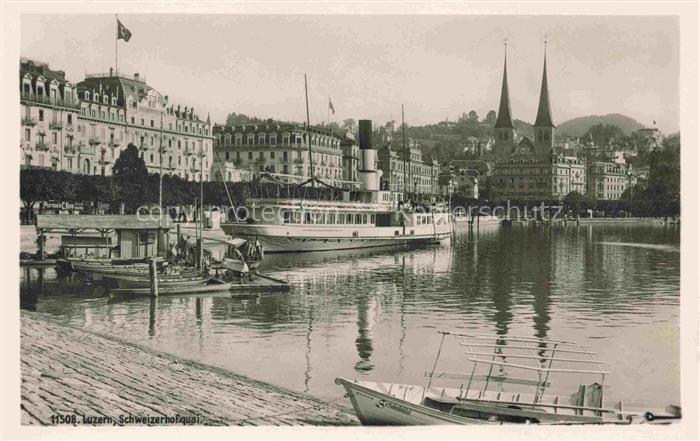 Dampfer Seitenrad Luzern Schweizerhofquai