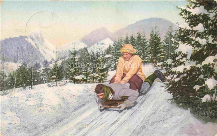 Wintersport Schlitten