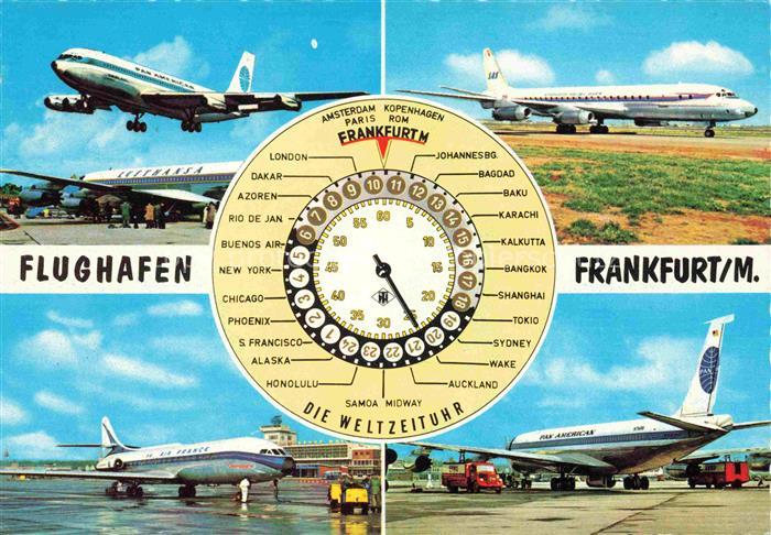 Flughafen Airport Aeroporto Frankfurt Rhein Main Weltzeituhr