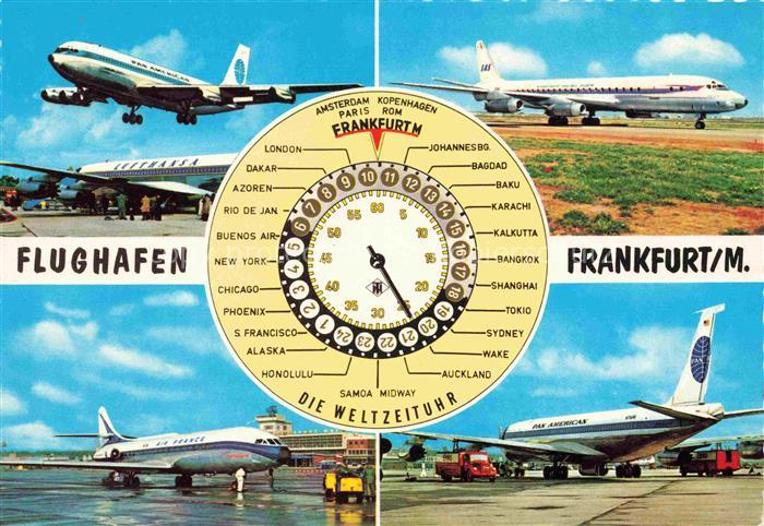 Flughafen Airport Aeroporto Frankfurt Rhein Main Weltzeituhr