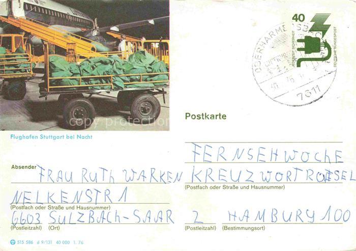 Flughafen Airport Aeroporto Stuttgart bei Nacht