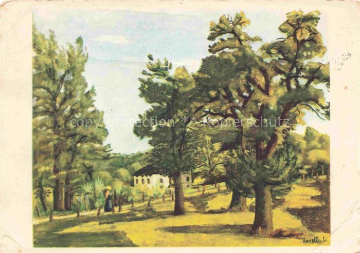 LEINS Rosetta Ascona Kuenstlerkarte Schweiz Ascona Kastanienbaum Losone