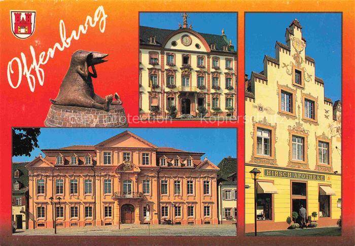 OFFENBURG Offenbourg Rathaus Hirsch-Apotheke Giebelhaus ehemaliger Koenigshof je