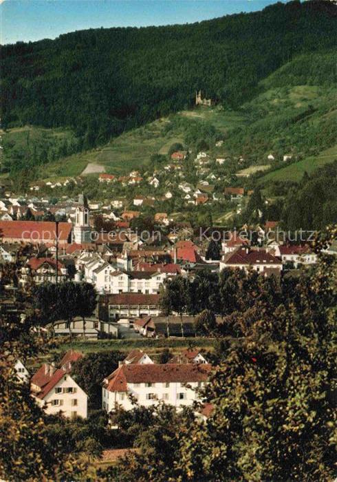Oberkirch Baden Ortsansicht mit Kirche Ort im Renchtal Schwarzwald