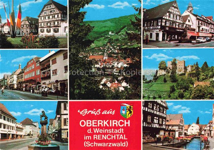 Oberkirch Baden Motive Stadtzentrum Fachwerkhaeuser Brunnen Partie am Bach