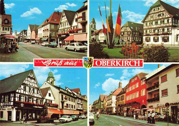 Oberkirch Baden Stadtkern mit Strassencafé und Hotel Obere Linde Fachwerkhaeuser