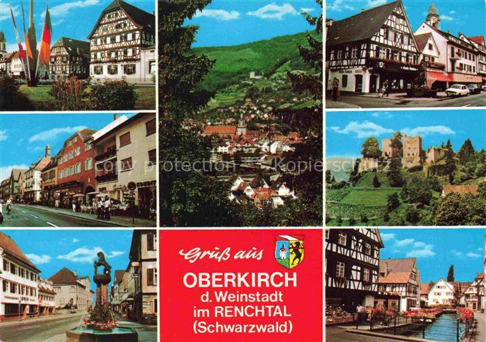 Oberkirch Baden Motive Stadtzentrum Brunnen Fachwerkhaeuser Burgruine Schauenbur