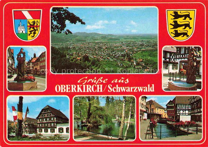Oberkirch Baden Panorama Renchtal Motive Stadtzentrum Fachwerkhaeuser Brunnen St