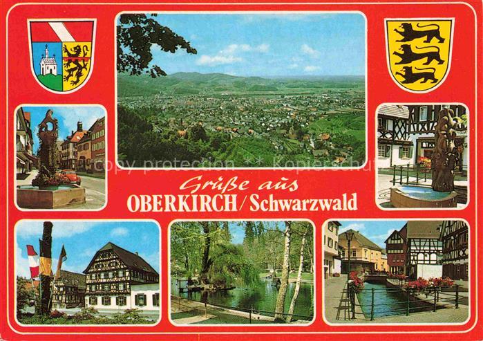 Oberkirch Baden Panorama Renchtal Motive Stadtzentrum Fachwerkhaeuser Brunnen St