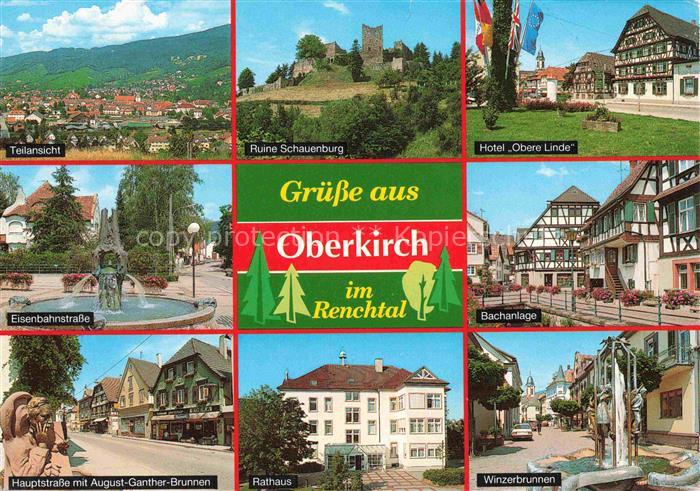 Oberkirch Baden Panorama Ruine Schauenburg Hotel Obere Linde Eisenbahnstrasse Br