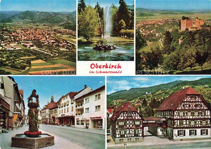 Oberkirch Baden Panorama Luftaufnahme Schauenburg Stadtgarten Brunnen Hotel Ober