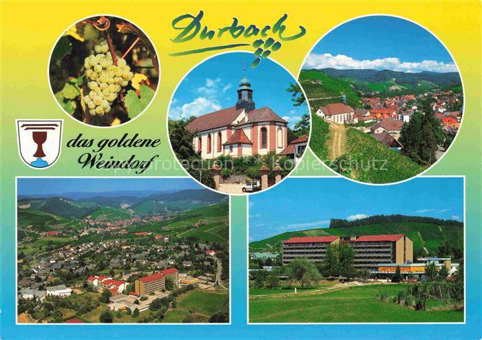 Durbach Schwarzwald Offenburg Panorama Wein- und Erholungsort Kirche Staufenburg