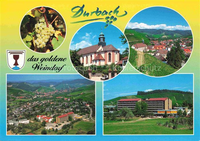 Durbach Schwarzwald Offenburg Panorama Wein- und Erholungsort Kirche Staufenburg