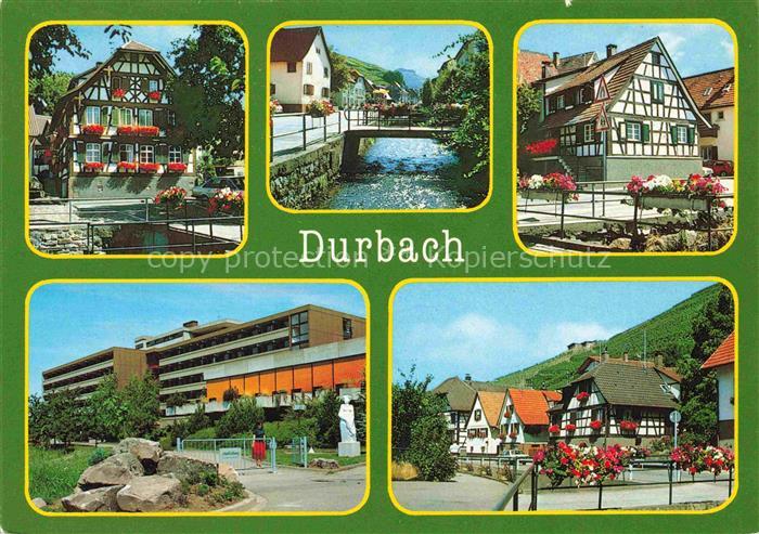 Durbach Schwarzwald Offenburg Motive Ortszentrum Fachwerkhaeuser Partie am Bach