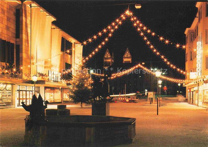 OFFENBURG Offenbourg zur Weihnachtszeit Christbaum Nachtaufnahme