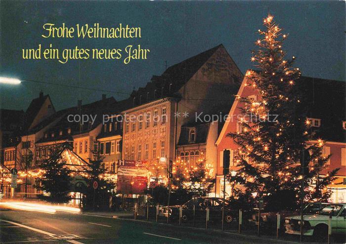 OFFENBURG Offenbourg zur Weihnachtszeit Christbaum Nachtaufnahme