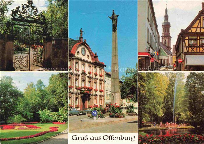 OFFENBURG Offenbourg Vincenz-Tor Kirche Rathaus Ursula-Saeule Zwinger-Anlagen