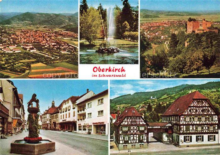 Oberkirch Baden Panorama Luftaufnahme Stadtgarten Burgruine Brunnen Hotel Obere