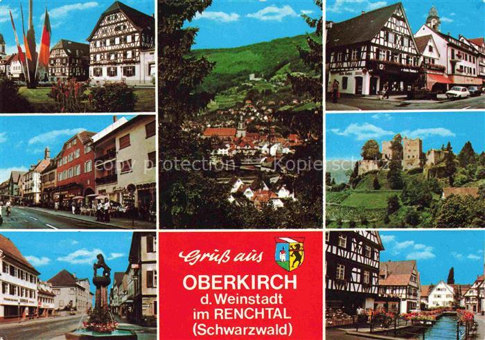 Oberkirch Baden Panorama Motive Stadtzentrum Fachwerkhaeuser Burgruine Partie am