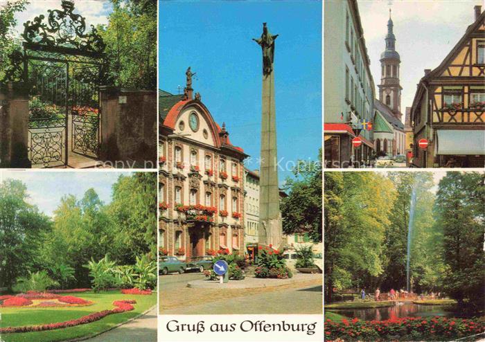 OFFENBURG Offenbourg Vincenz-Tor Rathaus Ursulasaeule Kirche Zwinger-Anlagen Sta