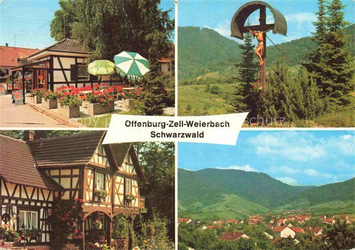 Weierbach Zell Offenburg Teilansichten Ferien- und Weinort Fachwerkhaeuser Inri