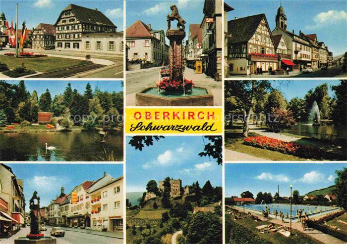 Oberkirch Baden Motive Stadtzentrum Loewenbrunnen Stadtpark Burgruine Freibad