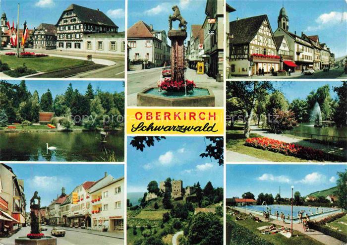 Oberkirch Baden Motive Stadtzentrum Loewenbrunnen Stadtpark Burgruine Freibad