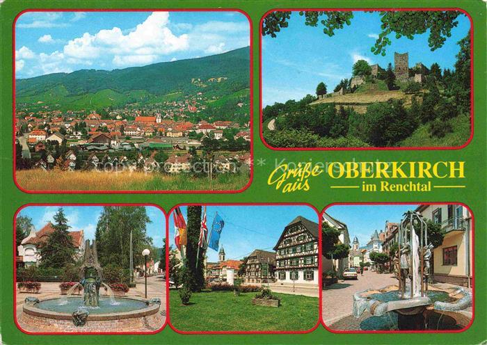 Oberkirch Baden Panorama Burgruine Schauenburg Brunnen Fachwerkhaeuser