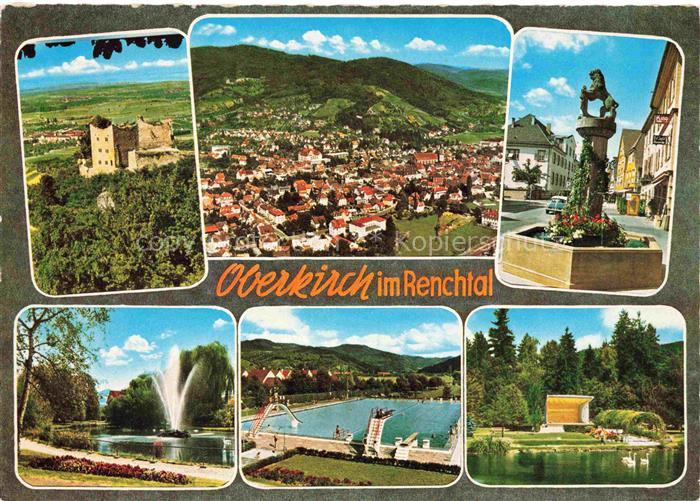 Oberkirch Baden Panorama Schauenburg Loewenbrunnen Stadtgarten Freibad Musikpavi