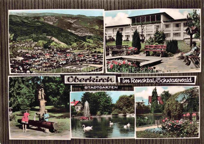Oberkirch Baden Panorama Renchtal Stadtgarten Schwanenteich Brunnen