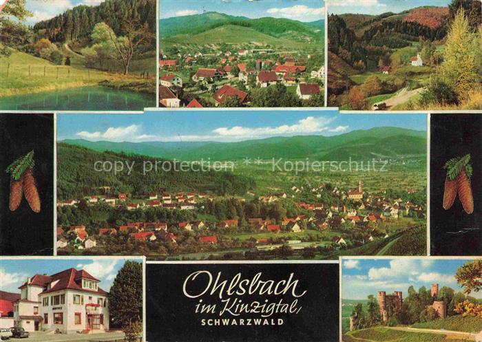 Ohlsbach Kinzigtal BW Panorama Burgruine Gasthaus Pension zum Rebstock