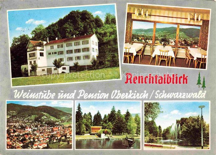Oberkirch Baden Weinstube Pension Renchtalblick Gastraum Luftaufnahme Musikpavil