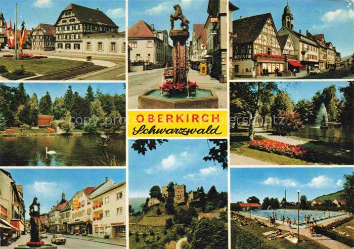Oberkirch Baden Motive Stadtzentrum Loewenbrunnen Stadtpark Burgruine Freibad