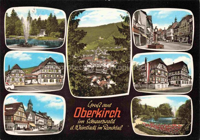 Oberkirch Baden Panorama Motive Stadtzentrum Fachwerkhaeuser Stadtpark
