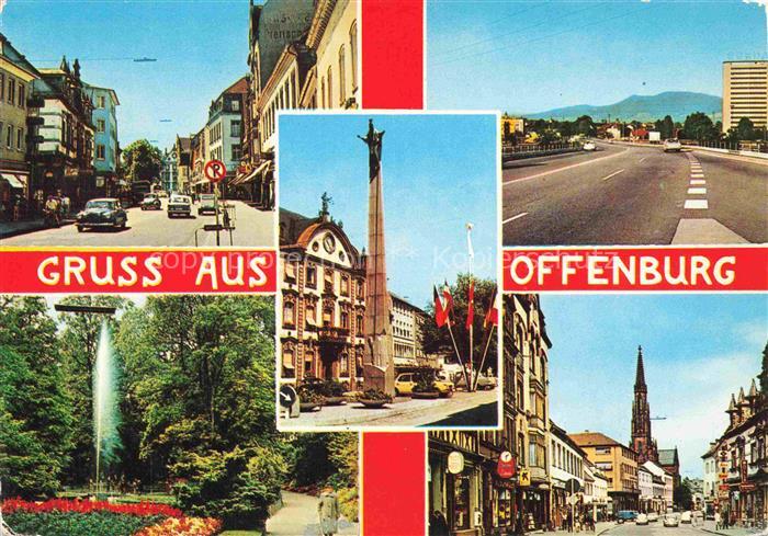 OFFENBURG Offenbourg Hauptstrasse Park Rathaus Ursula Saeule Ortspartien