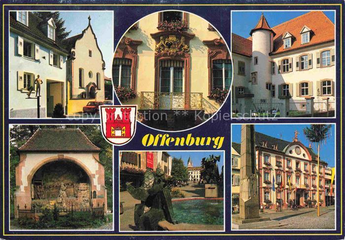 OFFENBURG Offenbourg Teilansichten Brunnen Schloss Rathaus