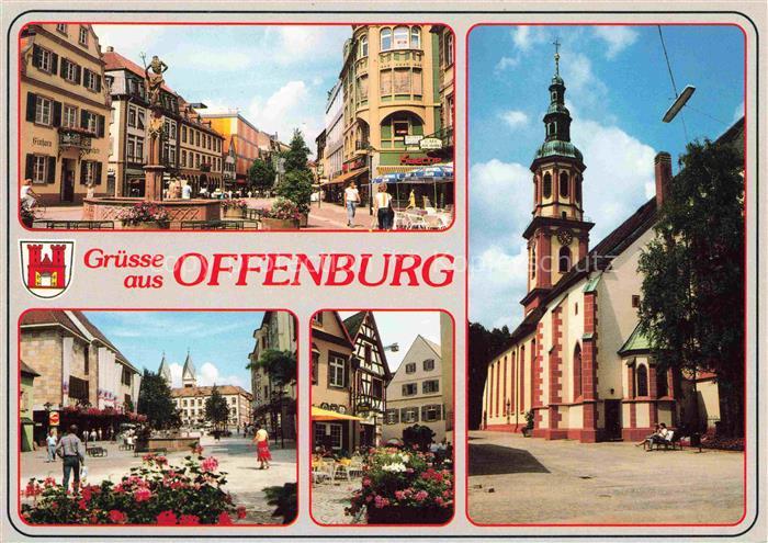 OFFENBURG Offenbourg Neptunbrunnen Marktplatz Kirche