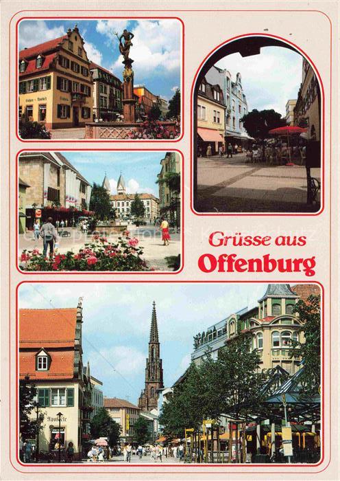 OFFENBURG Offenbourg Neptunbrunnen Marktplatz Fussgaengerzone Kirche