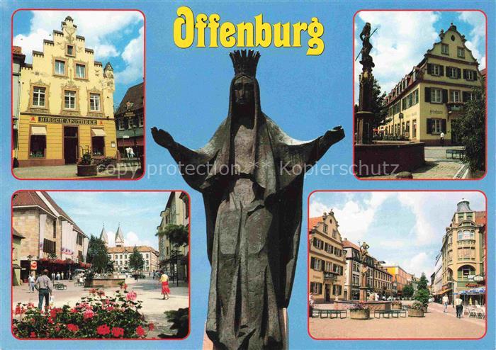 OFFENBURG Offenbourg Hirsch Apotheke Marktplatz Neptun Brunnen Cafe