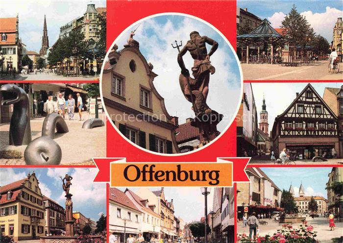 OFFENBURG Offenbourg Kirche Skulptur Pavillon Neptunbrunnen Fachwerkhaus Kirche