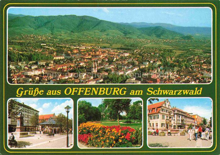 OFFENBURG Offenbourg Fliegeraufnahme Neptunbrunnen Park Fussgaengerzone