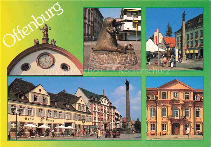 OFFENBURG Offenbourg Brunnen Ursula Saeule Hotel Sonne Rathaus Landratsamt